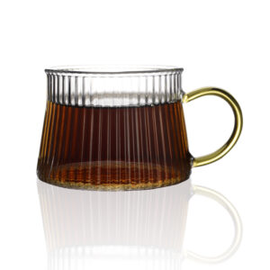 Single layer striped glass cup