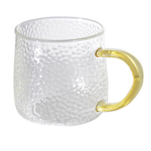 Single layer hammer patterned glass cup