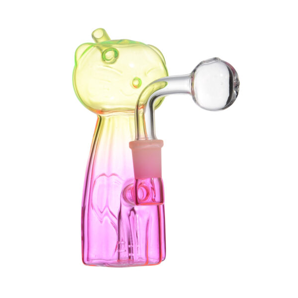 5.5" Colorful Fortune Cat Glass bubbler