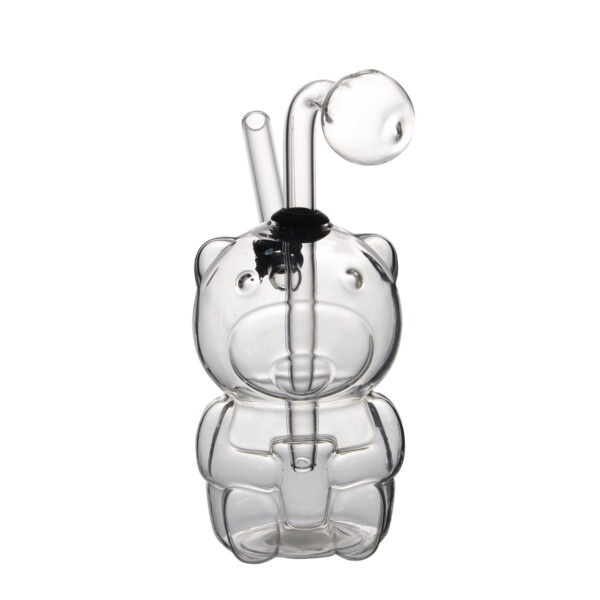 Mini Holographic Rainbow Bear Smoking Water Pipes Hand Blown DAB Rigs