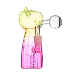 5.5" Colorful Fortune Cat Glass bubbler