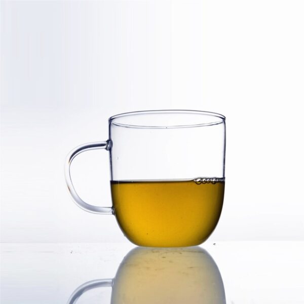 High Borosilicate Single Wall Glass Cup Mug with Handle