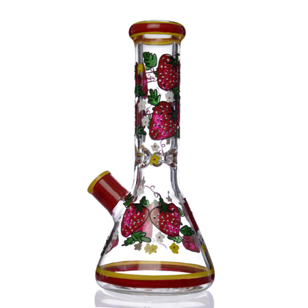 Hand-Painted Glass Water Pipe with Quartz Banger - Image 4