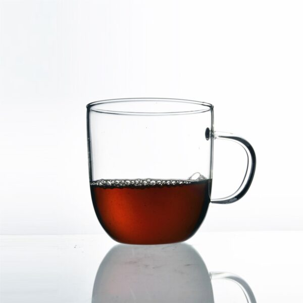 High Borosilicate Single Wall Glass Cup Mug with Handle - Image 4