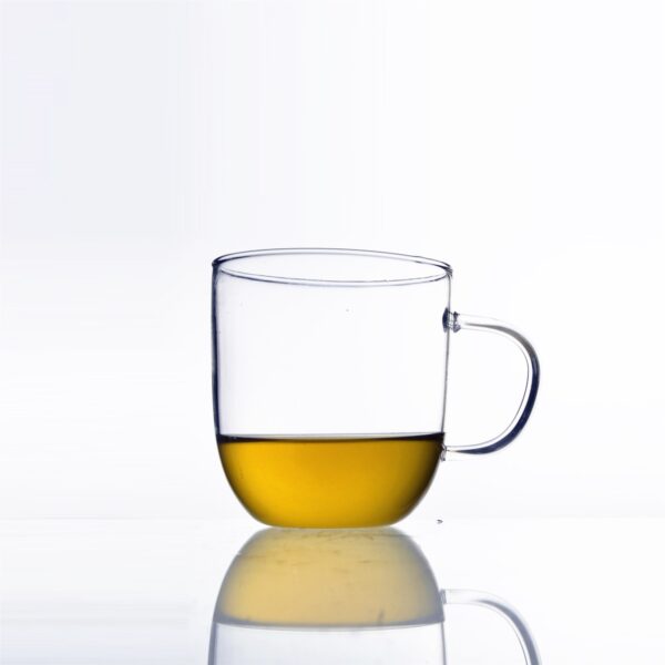 High Borosilicate Single Wall Glass Cup Mug with Handle - Image 3