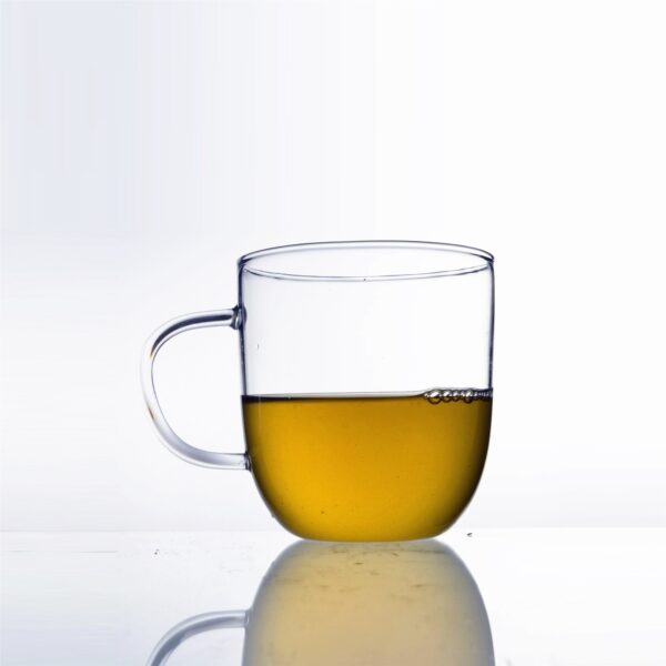 High Borosilicate Single Wall Glass Cup Mug with Handle - Image 2