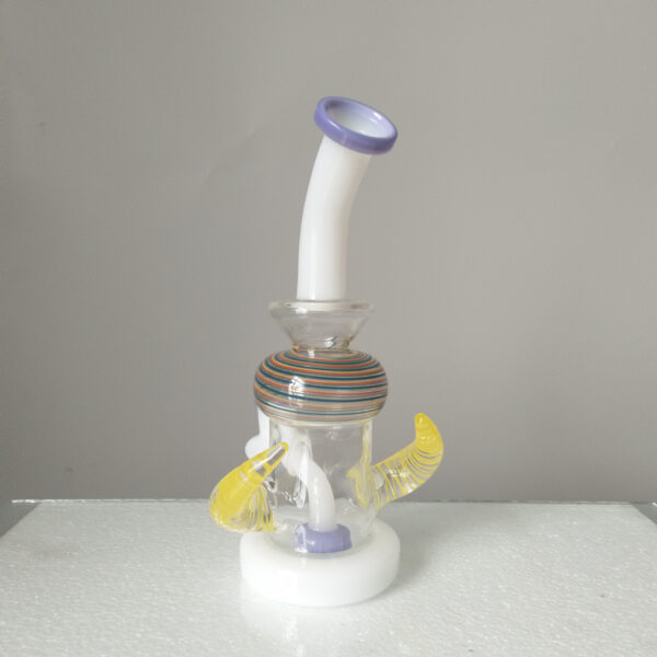 Hot-Sale DAB Rig Recycler Straight Glass Hookah Water Smoking Pipe - Image 2