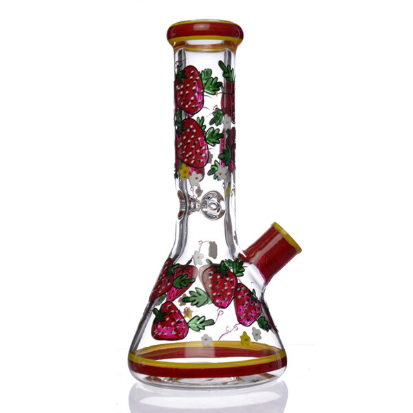 Hand-Painted Glass Water Pipe with Quartz Banger