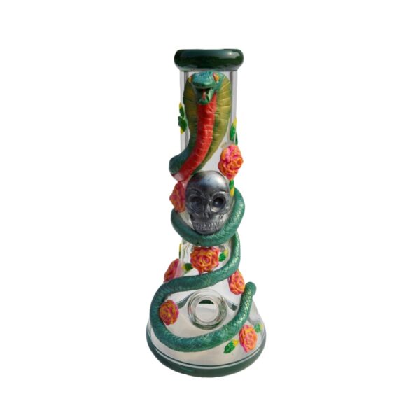 Hand Drawn Skull Pattern Glass Hookah Pipe