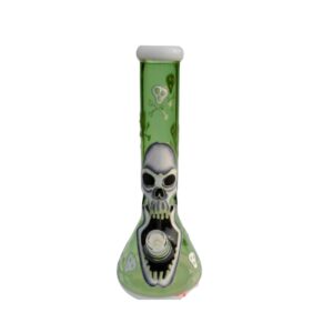 Hand-Painted Skull-Shaped Smoking Hand-Painted Plass Water Pipe
