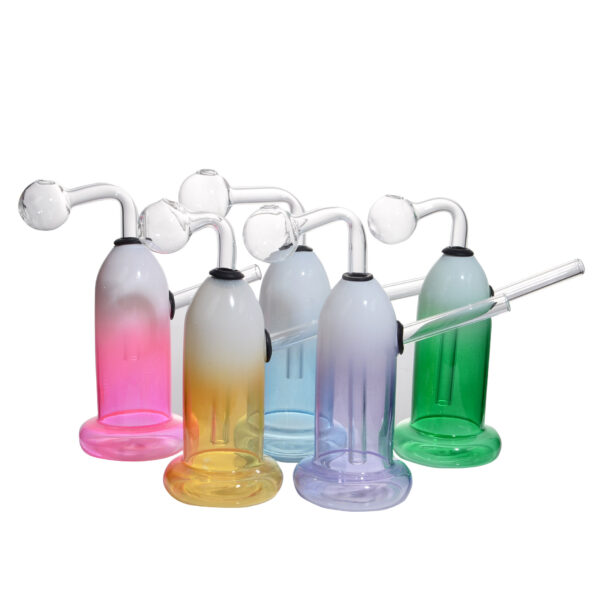 Handmade One Piece Striped Glass Smoking Water Pipe Colorful