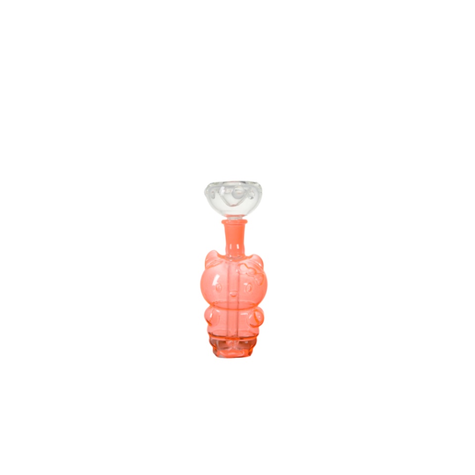 Kitty Cat Shape Glass Bottle Cheap Cute Design Glass Bubbler