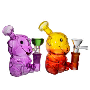 Glass Waterpipe Coffee Mug Monkey Shape Pocket Bubbler with Tobacco