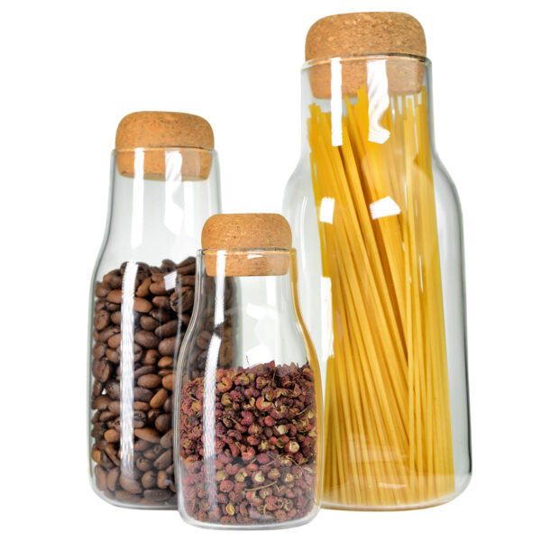 Japanese Cork Glass Bottle Transparent Sealed Jar Coffee/Tea Storage Bottle