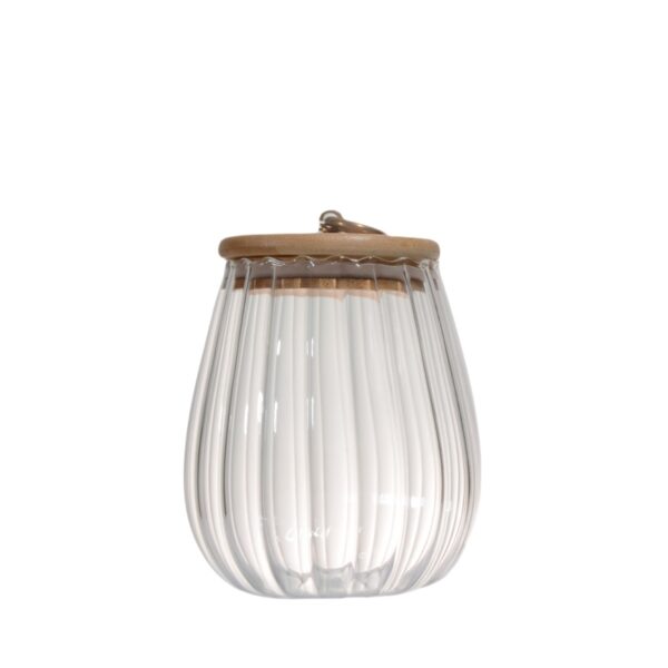 High-Borosilicate Glass Storage Jar with Bamboo Wood Ring Lid