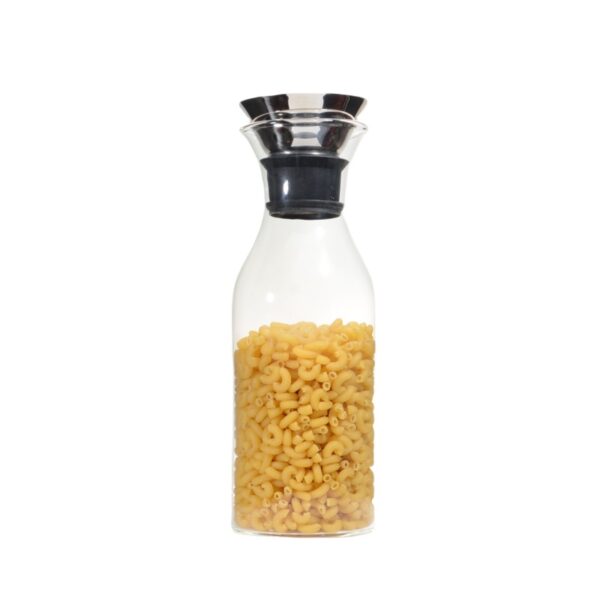 High Borosilicate Glass Water Bottle with Silicone Neck and Stainless Steel Lid - Image 2