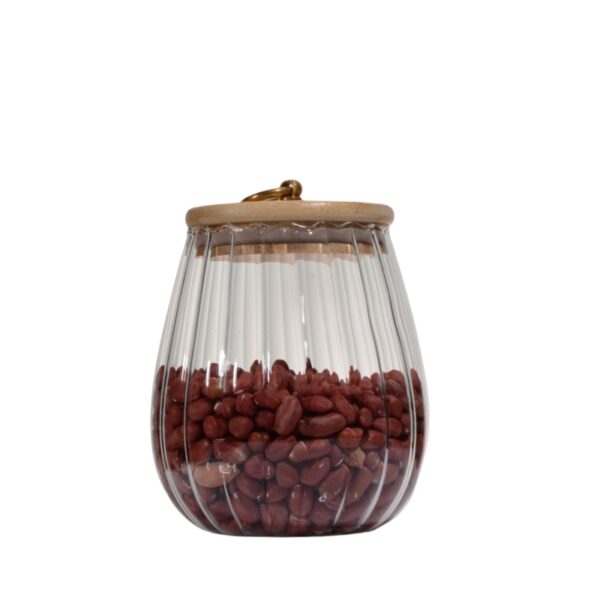 High-Borosilicate Glass Storage Jar with Bamboo Wood Ring Lid - Image 3