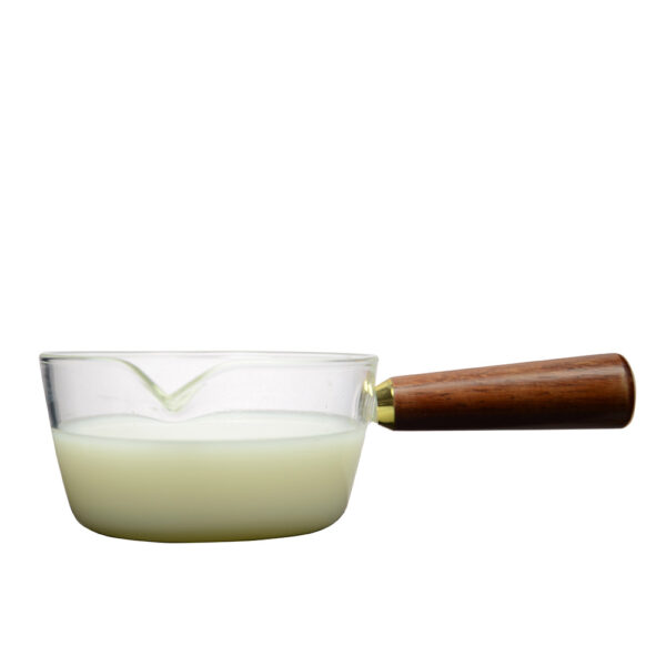 Handmade Glass Pot With Wooden Handle Milk Pot Japanese Style Cooking Pot - Image 4